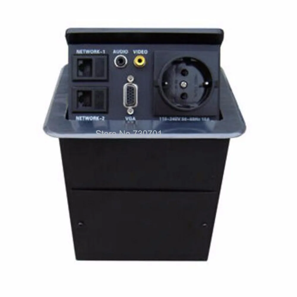 Hydraulic gas furniture socket box with RJ45 Ports Meeting