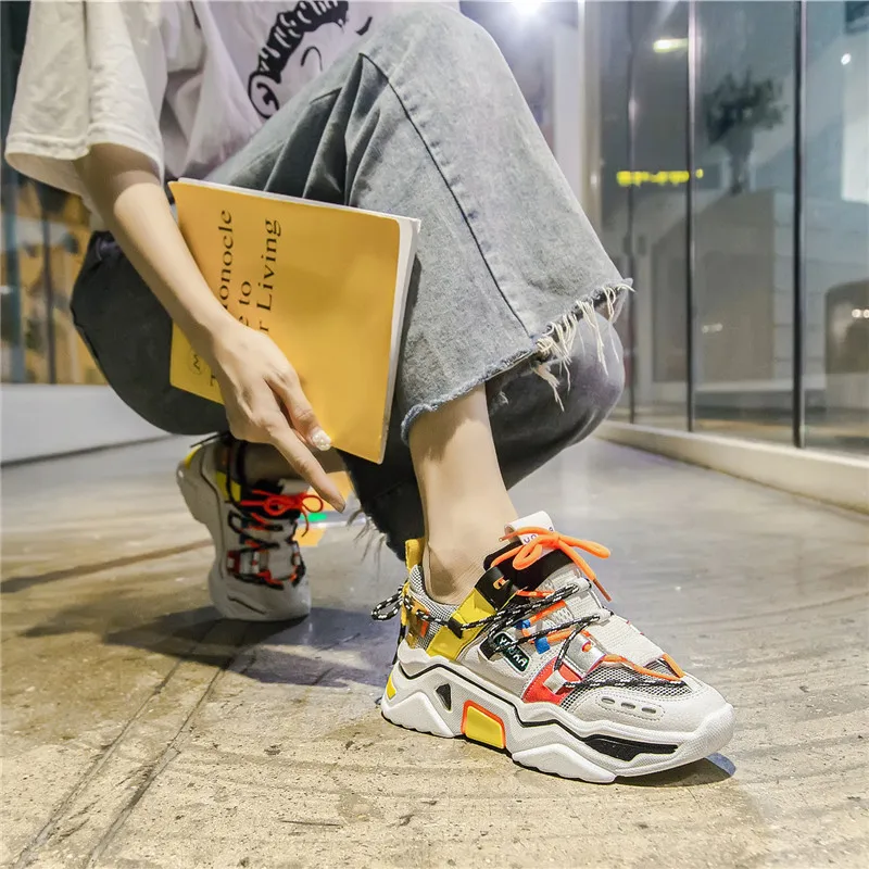 

Colorful Breathable Shoes Women Casual Shoes Sneakers Women Thick Sole Street Sneakers Chunky Trainers Outdoor Footwear