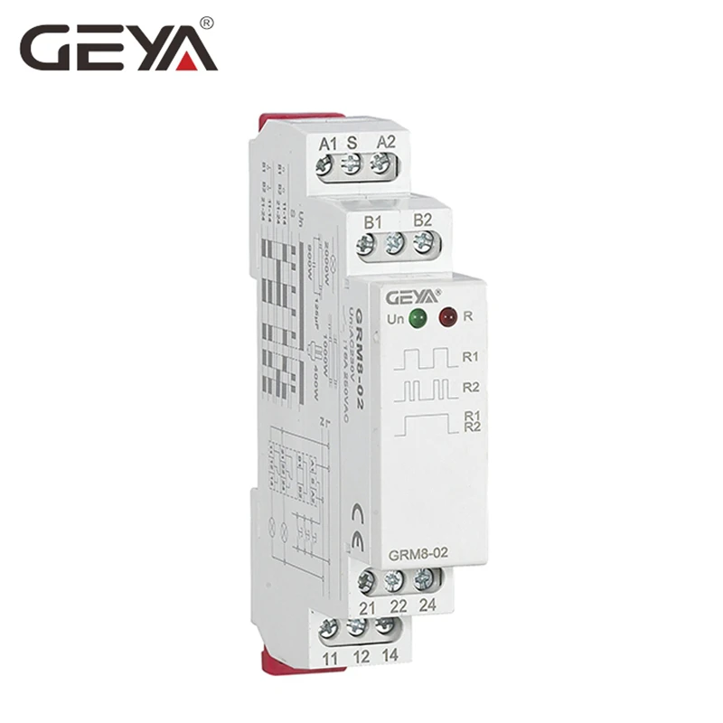 GEYA Din Rail Latching Relay 220V Impulse Relay DC12V 24V 16A Electronic Relay with CE CB certificate