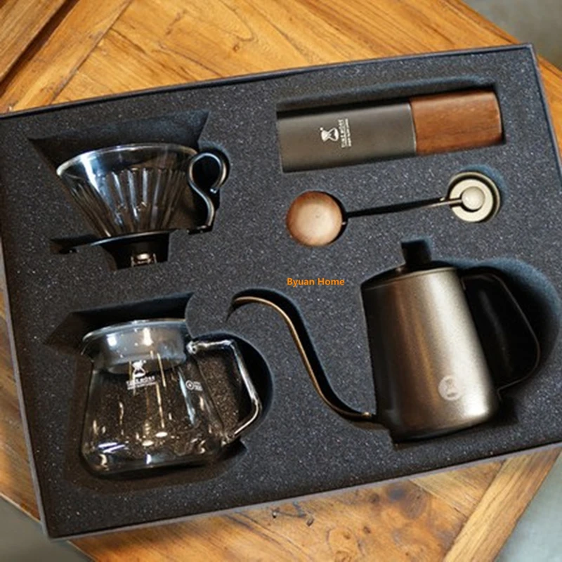 MYY47set шлифовальный станок в подарочной коробке, аэролитовый портативный шлифовальный сердечник, высококачественный дизайн ручки, супер ручная кофейная мельница, подшипник Dulex
