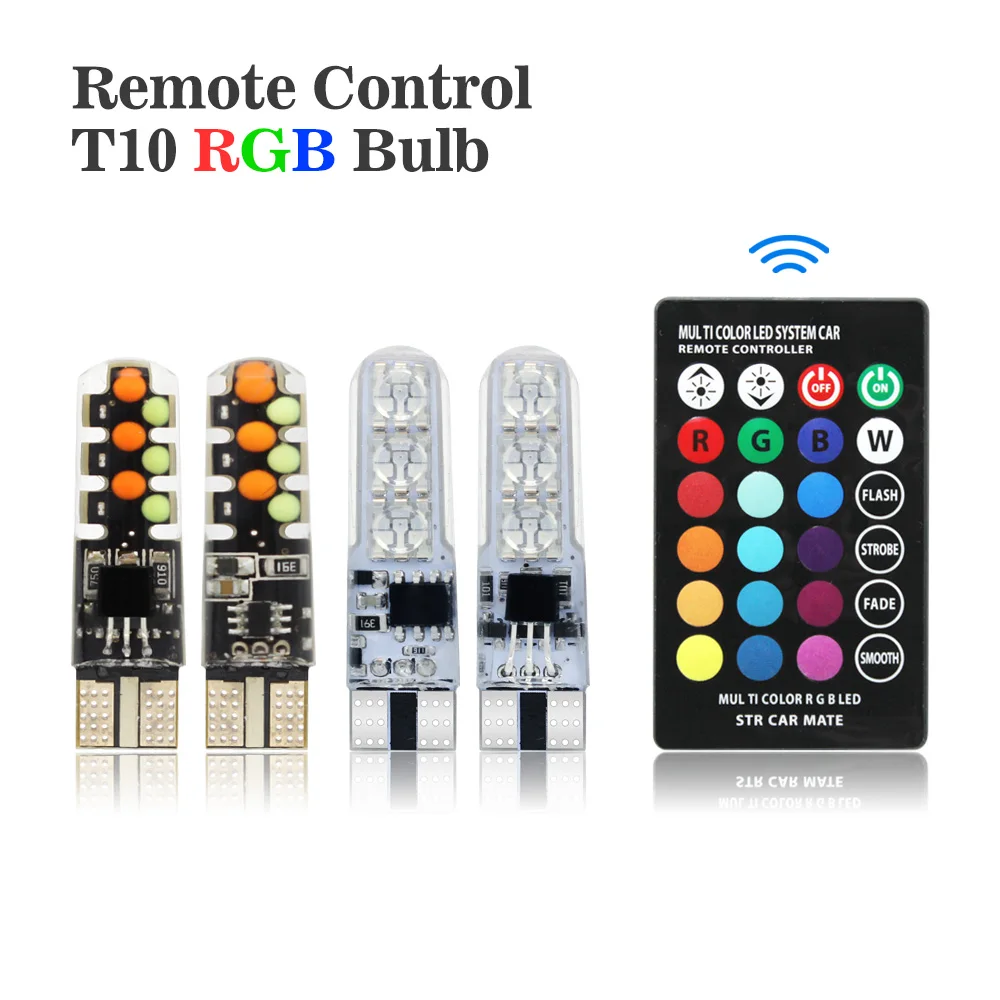 

ANBLUB LED W5W T10 RGB Clearance Light Universal 12V COB RGBW Auto Car Atmosphere Lamp With Remote Control