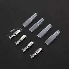 50 sets 2.8mm met transparante schede ingevoegd lente 2.8mm Vrouwelijke connector terminal Faston met isolator voor draad