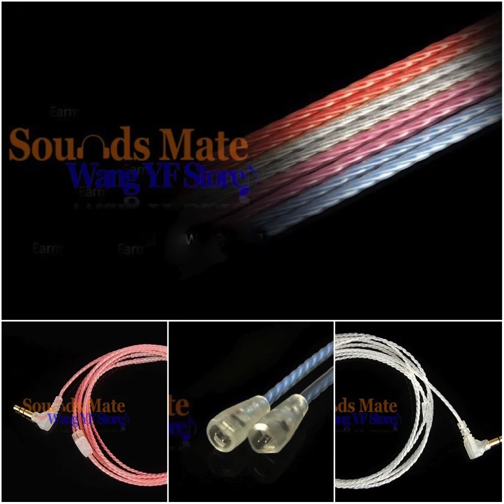 Cavo Hifi Ofc 6N Placcato Argento Per Sennheiser Ie8 Ie80 Ie8I In Cuffia Auricolare 4 Colori Seleziona