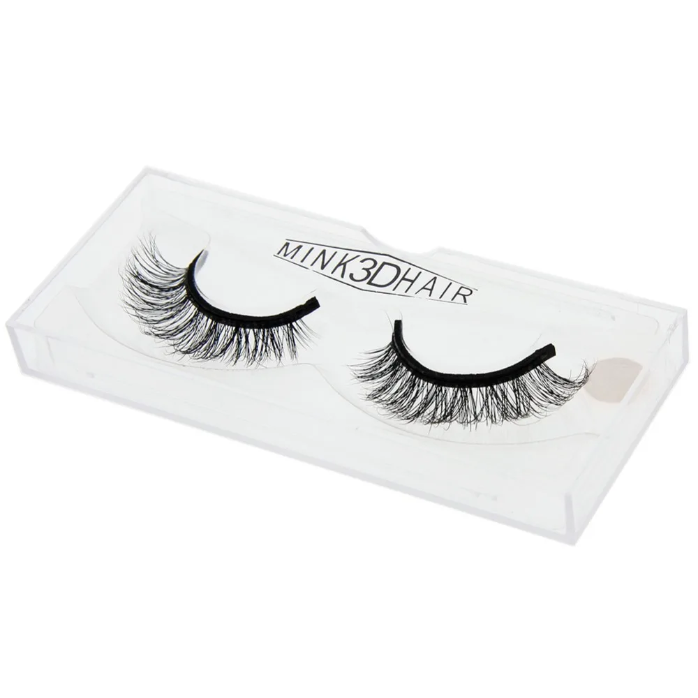 

1 Pair 100% Handmade Real Mink Black Natural Thick False Eyelashes Fake Eye Lashes Makeup Extension Tools Top Quality #246297