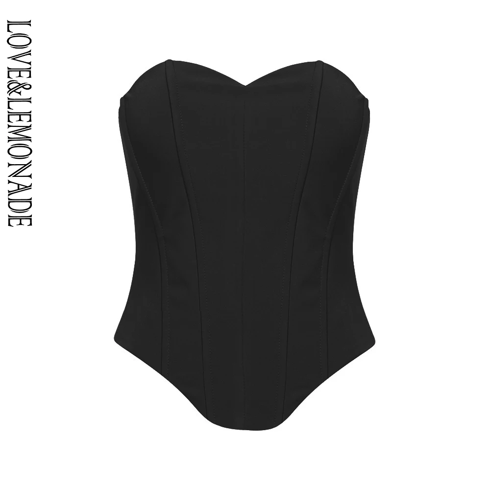 

LOVE&LEMONADE Sexy Tube Top Support Slim Top LM81760-1 BLACK