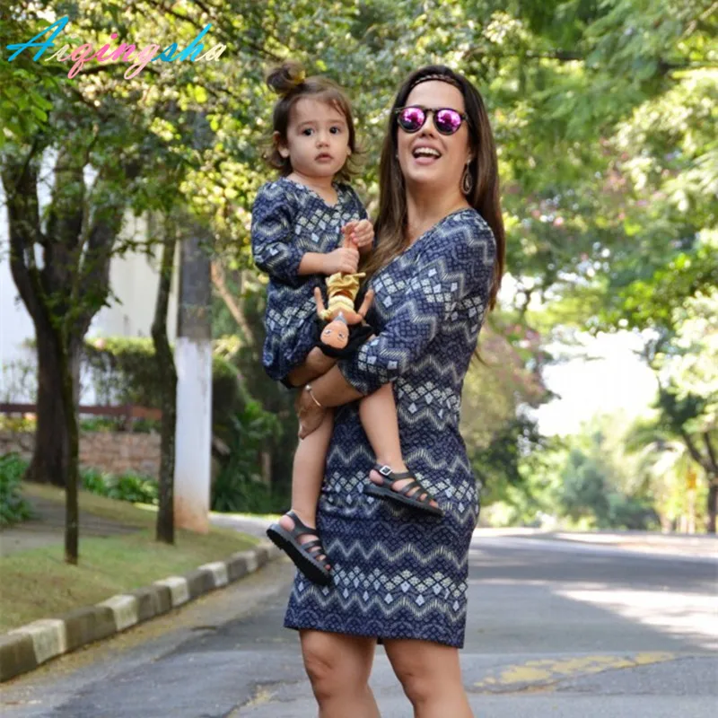 

Mommy and Me Mother Daughter Dresses Family Matching Clothes Striped Mum Mom and Daughter Dress Mama Baby Parent Child Outfits