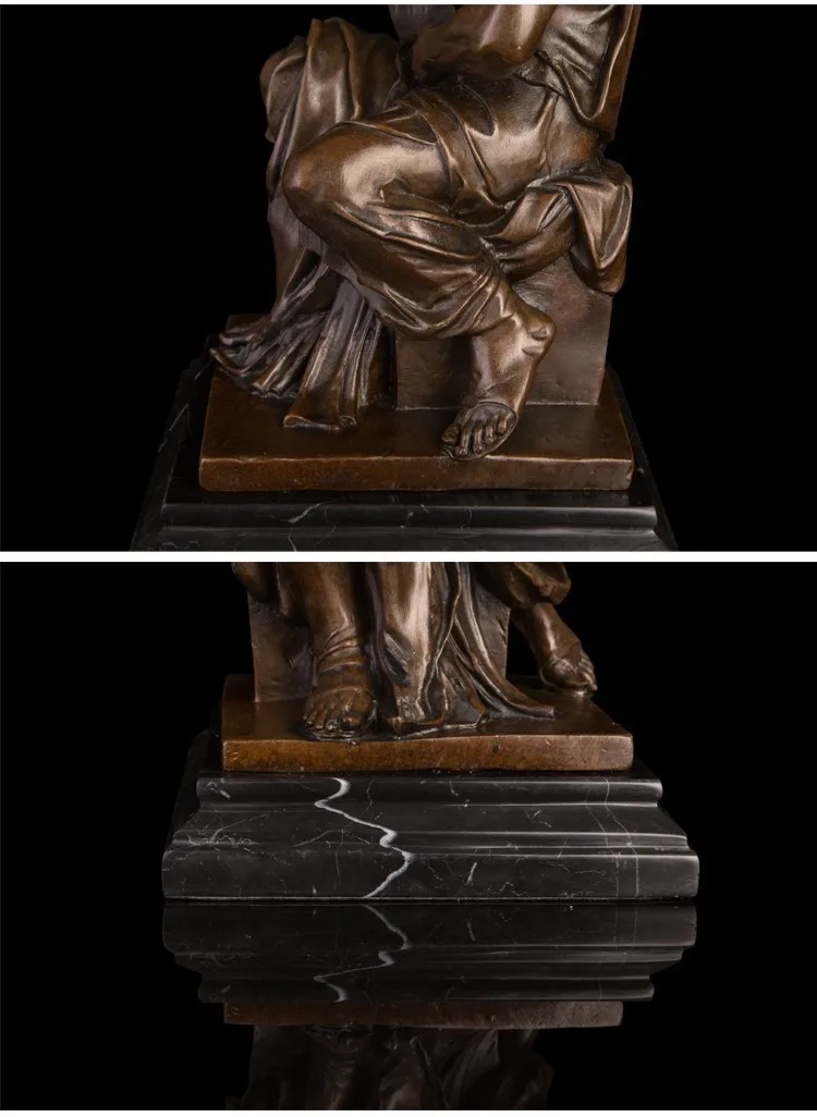 Знаменитая статуя Моисея Michelangelo бронзовые статуи и скульптуры Классическая антикварная Статуэтка бизнес подарки Декор