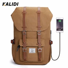 Бренд Kalidi, мужской рюкзак, женский холщовый рюкзак для ноутбука, usb зарядка, наушники, модная дорожная сумка 15-17 дюймов, рюкзак, школьная сумка