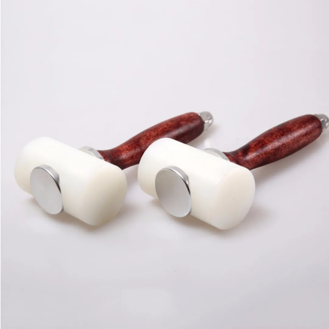 DWZ DIY Leather Cutting Hammer Leatherwork Strengthen PE Wooden Craft Stamping Tool