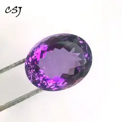 CSJ настоящий природный аметист сыпучий драгоценный камень "Груша" бриллиантовой вогнутый вырезанный для Diy Fine Jewelry 925 Цвет серебристый