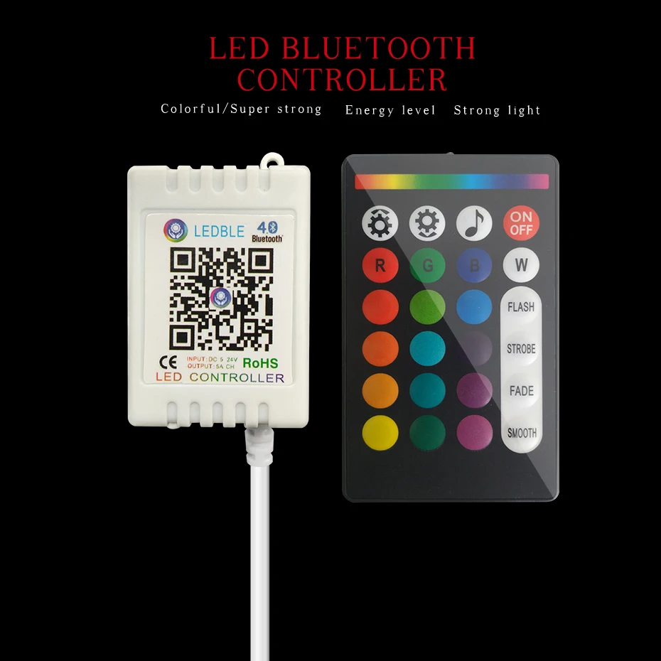 Music RGB RGBW Led Strip Controller Wireless RF 24 Keys Remote Control For Led Light RGB Controller Bluetooth Control 5-24V      (5)