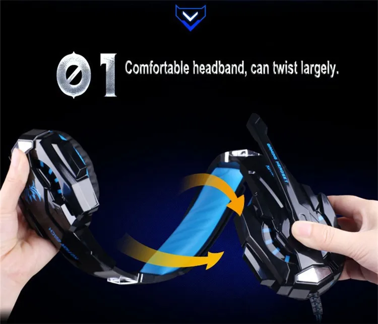 KOTION EACH G9000 3.5mm Game Gaming Headphone Headset Earphone With Microphone LED Light For Laptop Tablet Mobile Phones Xbox ONEPS4 (2)