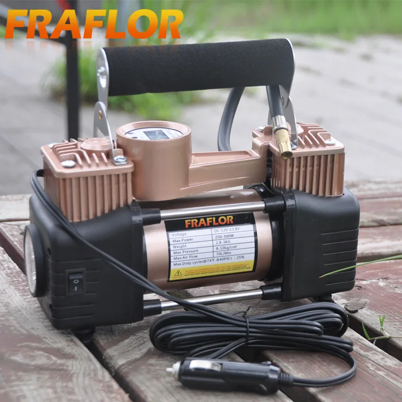 12V Car Air Compressor Tyre Auto Tire Inflator Pump Double Cylinder 150W 55L//Min