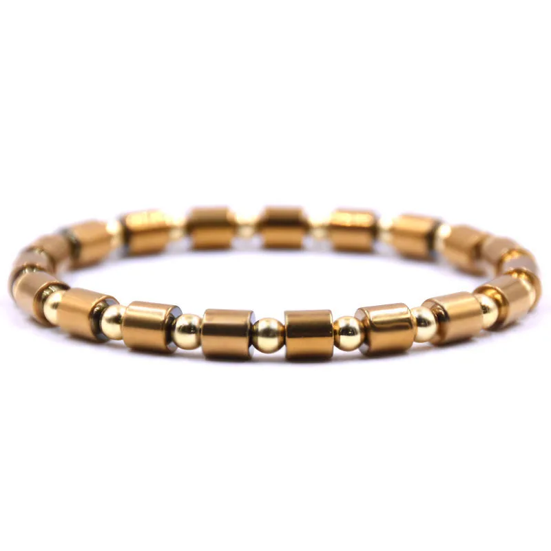 

4 Color Handmade Hematite Bracelet Charms Natural Stone Beads Mens Braclet For Male Biker Wristband Jewelry Pulsera Homme