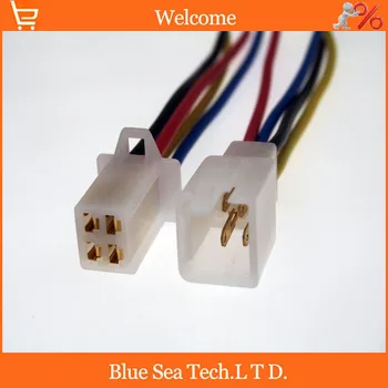 

White 2.8mm 4 pin Electrical Connector plug with 10CM copper wire for E-Bike,Motorcycle,Motorbike,car, etc
