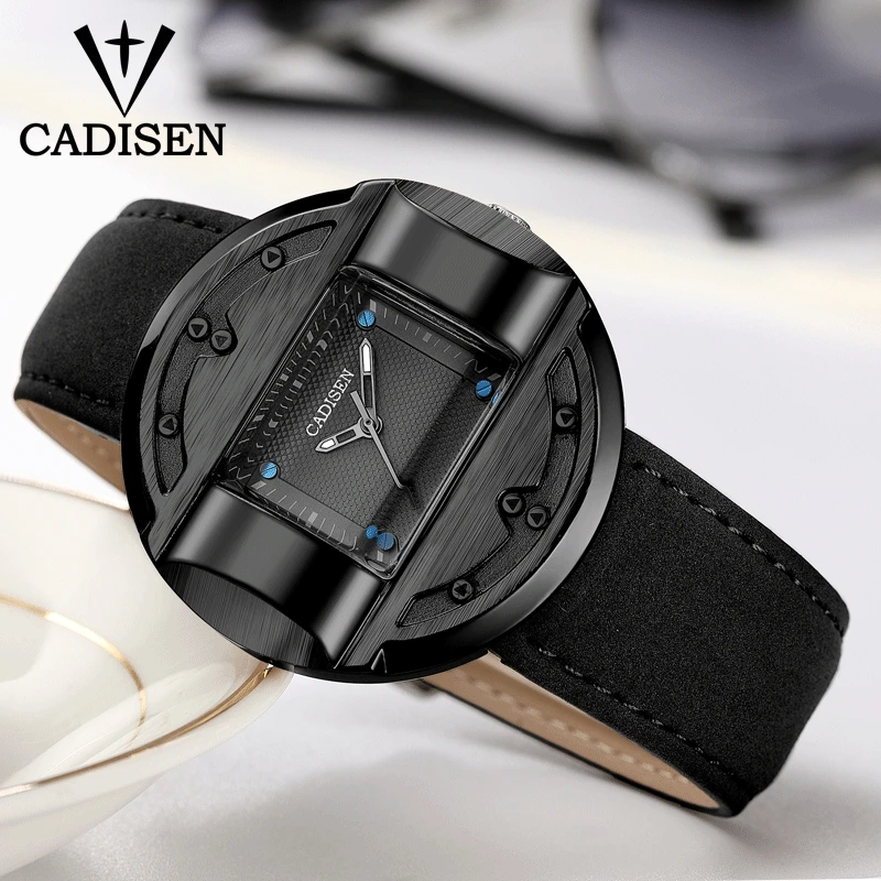 

CADISEN Men Watches Fashion Sports Creative Luxury Brand Men's Quartz Clock Leather Army Military Wristwatch relogio masculino