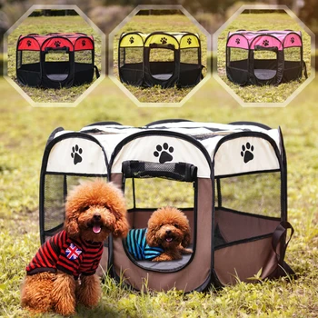 

Easy Operation Octagonal Fence Outdoor Supplies Portable Folding Pet tent Dog House Cage Dog Cat Tent Playpen Puppy Kennel