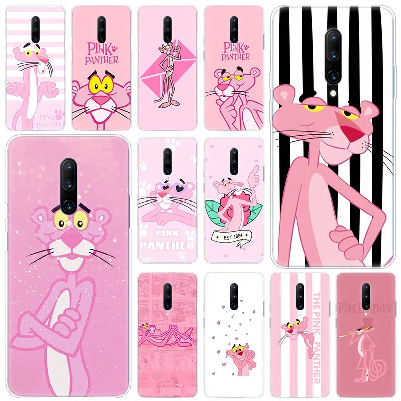 Hot Cute cartoon Pink Panther Soft Silicone Fashion Transparent Case For font b OnePlus b font