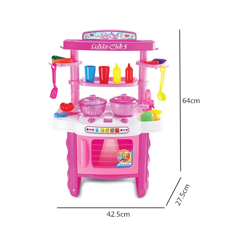 

Children's oversized Kitchen Toy Lighting Music Multi-function tableware cooker tableware Kitchen set
