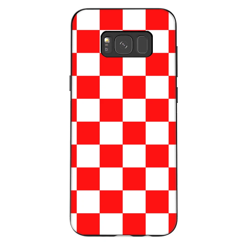 Силиконовый ТПУ клетчатый чехол для Samsung Galaxy S7 S6 Edge S8 S9 S10 Plus Note 8 9