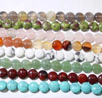 

12mm Natural tiger eye stone Quartz crystal Agates turquoises Round shape Beads for DIY Jewelry Making necklace 33pcs strand