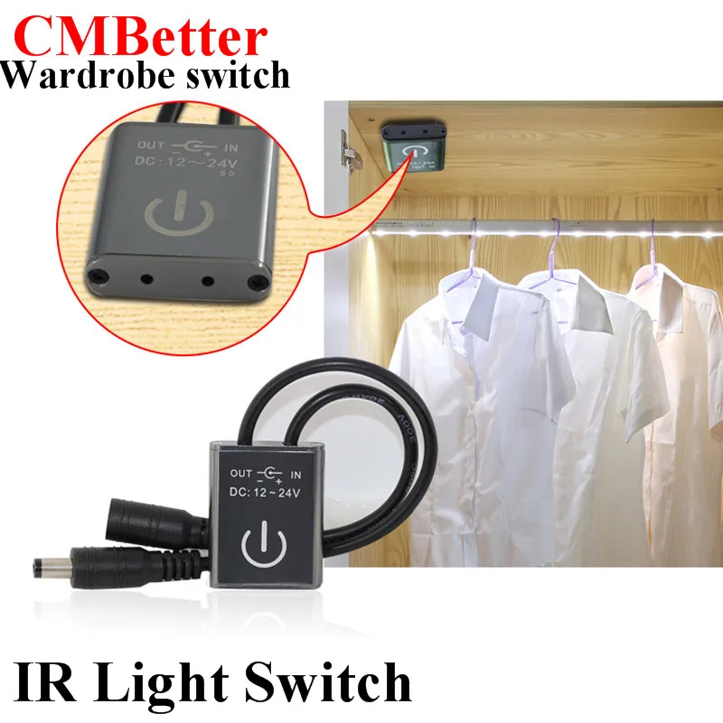 

IR Motion Switch Lamp Light Wardrobe Cabinet Sensor Lamp Cupboard Home LED DC 12-24V Switches Light Accessories Wardrobe switch