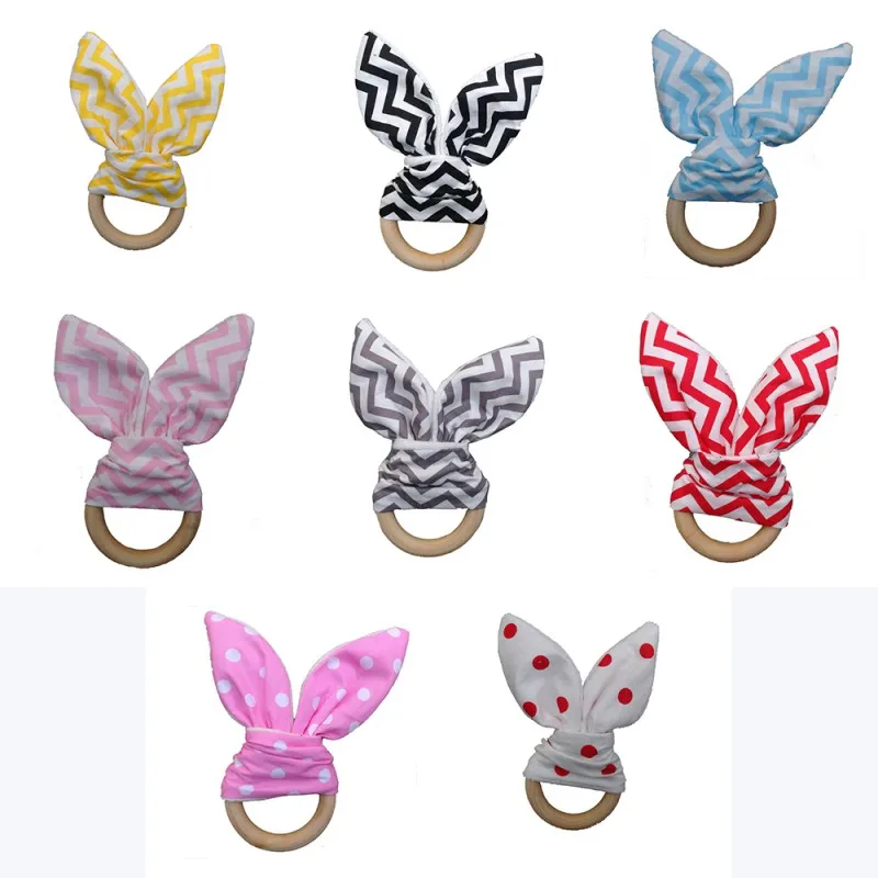 

2018 Soft Little Intelligence Rattles Bell Wooden Rabbit Baby Ears Hand Toy Develop Grasping Grasp