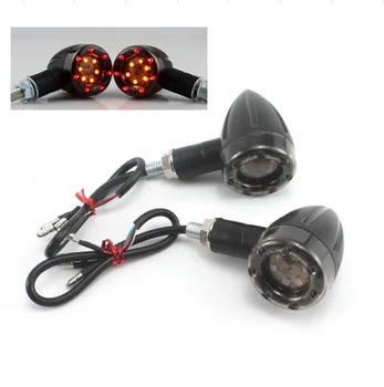 

by DHL/Fedex 200pair 12V Motorcycle Turn Signal Brake Lights 2pcs for Harley Jialing Chrome Scooter Stop Lights Amber Red Lamp