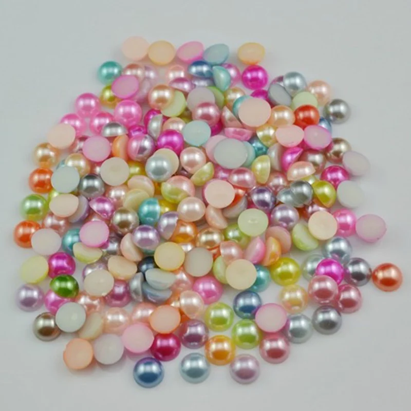 Imitation Pearl Beads ABS Imitation Pearl Half Round Flatback 100-1000pcs/Bag 3/4/5/6/7/8/10mm For DIY Jewelry Findings Making