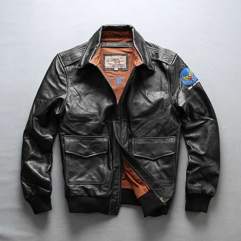 Авирекс FLY летные куртки ВВС мотоциклетная куртка из натуральной кожи мужское пальто из коровьей кожи меховая куртка-бомбер