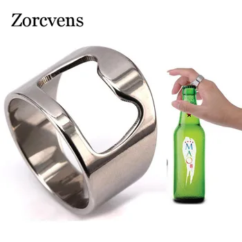 ZORCVENS New Arrival Unique Creative Versatile Stainless Steel Beer Bottle Opener Bar Tool Ring for Men