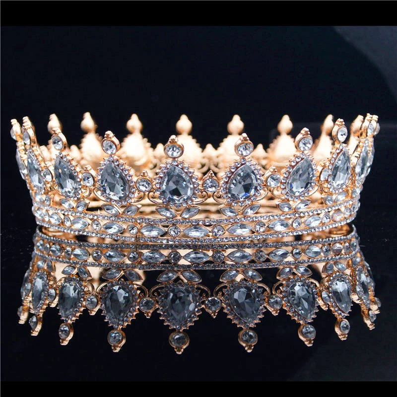 

Ladies Queen King Bride Tiara Crown Headdress Crystal Diadem for Bridal Wedding Tiaras and Crowns Jewelry Hair Accessories