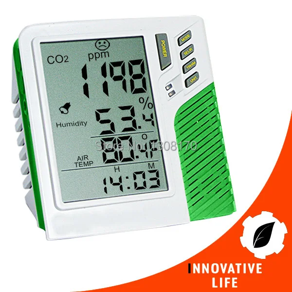 

Wall mount/Desktop Carbon Dioxide 0-9999ppm Monitor Temperature RH Dew Point Wet Bulb TWA STEL Taiwan Made CO2 Meter