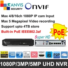 Super HD mini NVR PoE 4ch 8ch P2P ONVIF Support hik-vision dahua etc multi-brand 5mp 3mp 2mp 1080P IP camera GANVIS GV-TM8041HP