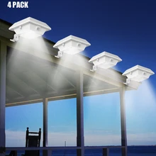 T-SUNRISE, 4 шт. в упаковке, солнечный желоб, светильник с датчиком движения, 12 светодиодов, солнечный светильник, уличный солнечный светильник, светильник для безопасности сада