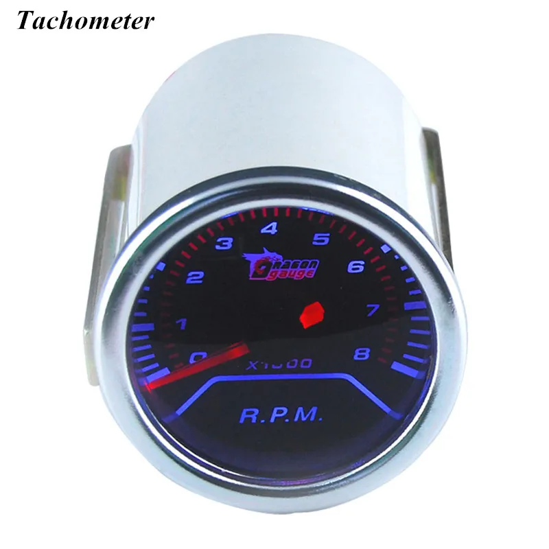 

EE support 2" 52mm Automobile Clock White Shell Smoke Tint Len Indicator Tacho Gauge Kit Tachometer XY01