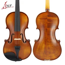 TLY природа клен акустическая матовая скрипка полный размер Расширенная антикварная скрипка 1/4, 1/2, 3/4, 4/4 детали из черного дерева w/Case лук канифоль