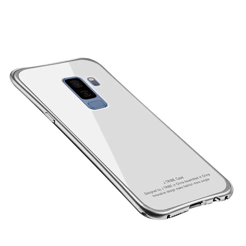 Portefeuille For Galaxy S9 Aluminum Metal Shockproof Bumper Frame Case Tempered Glass Back Cover for Samsung S8 Plus Note 8 Capa (8)