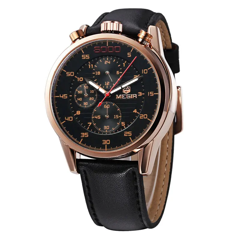 megir men's chronograph analog quartz watch