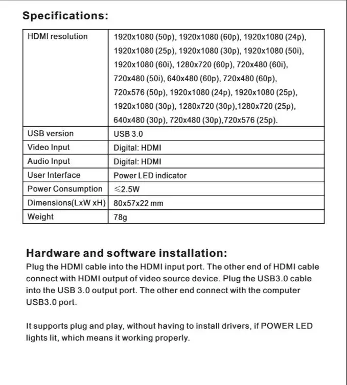 HDMI к USB3.0 видео ключ записи HY-5005-USB3.0 золото