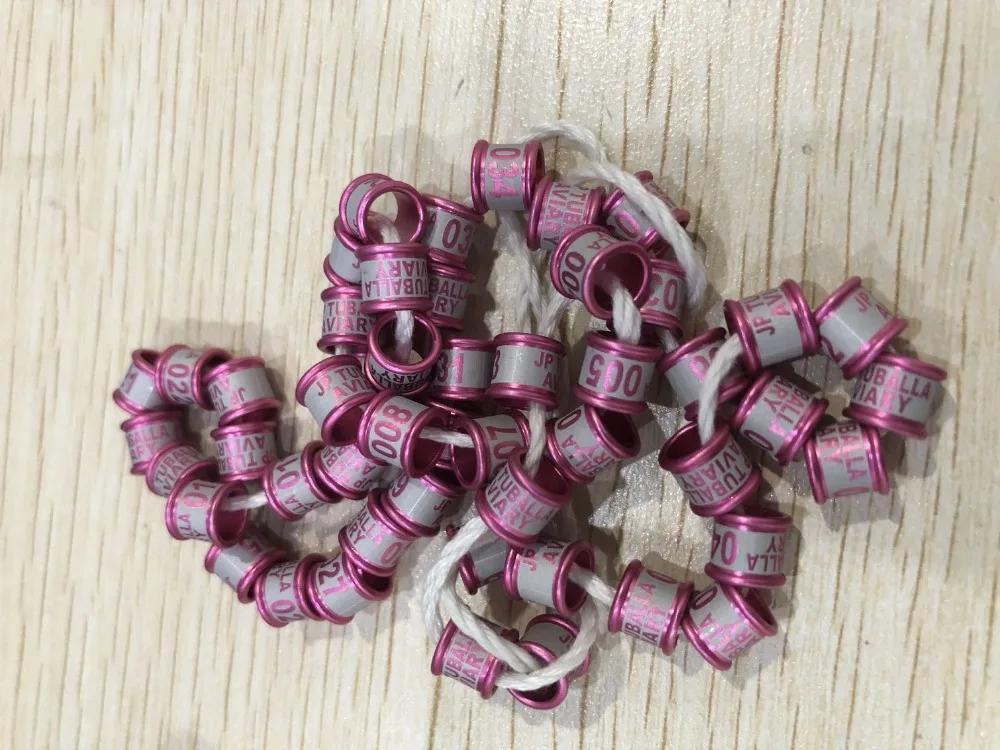 

50pcs aluminum rings canary love birds burgerigar leg bands 2mm to 12mm all sizes