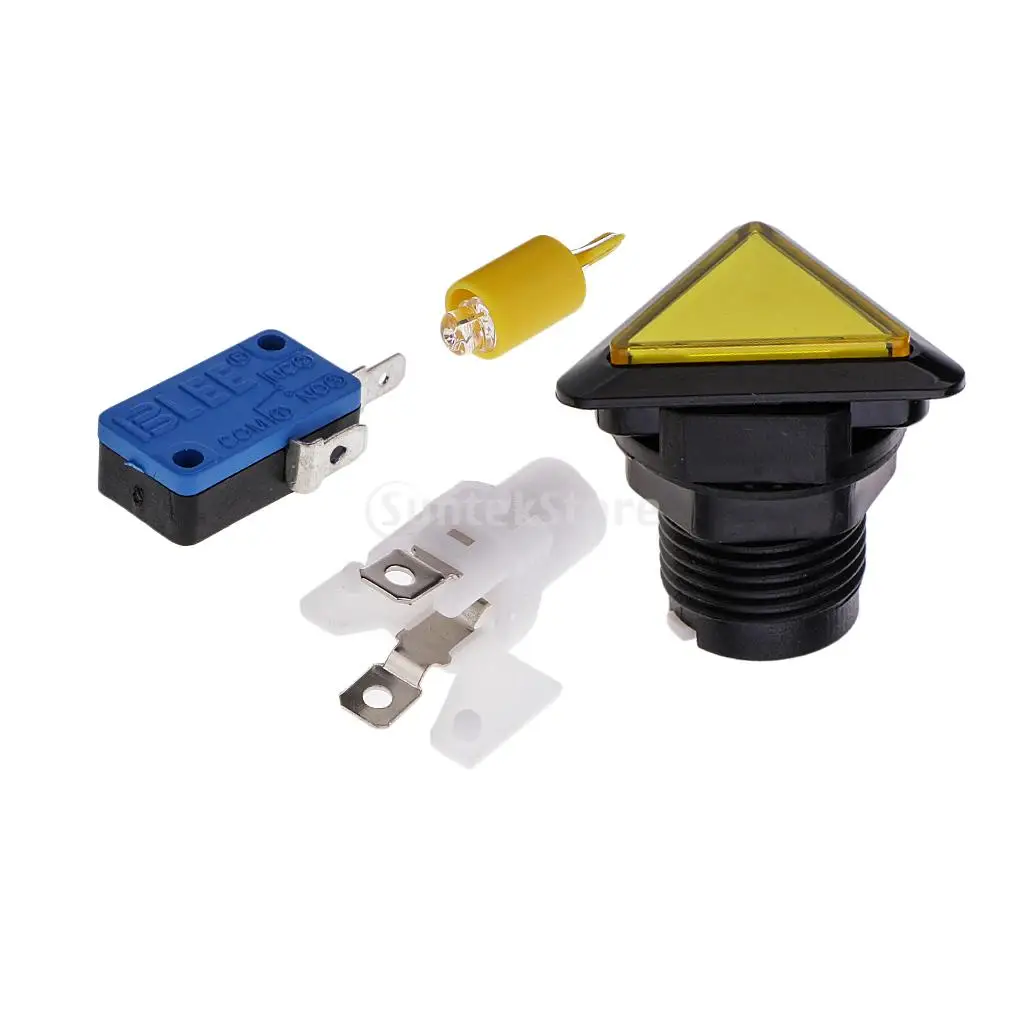 Triangle Arcade Game Machine Push Button with 12V led lamp illuminated 3.9x3.9cm