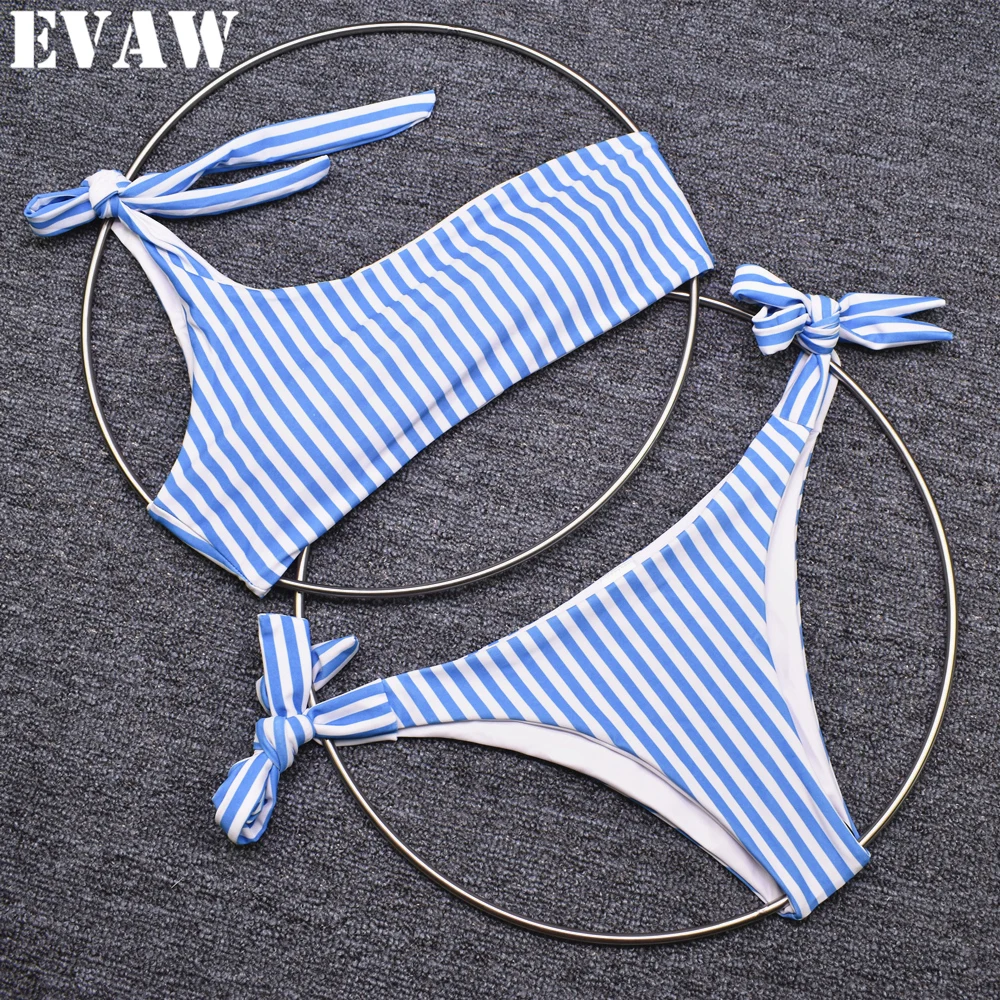 

EVAW Sexy Stripy Bikini Stripe Swimsuit Female Separate Swimwear Women Bathing Suit Traje De Bano Mujer Honeymoon Beach Wears