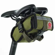 New Camping travail Bike Green Canvas Mtb Cycling Bag Bicycle Seat Saddle Rear Bag Tail Tool Bag