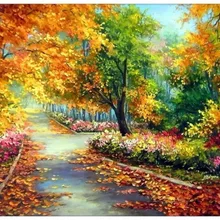 Волшебная осень diy алмазная живопись пейзаж, картина, выложенная алмазами на заказ полный квадратный олень Алмазная вышивка пейзаж парусная лодка деревья