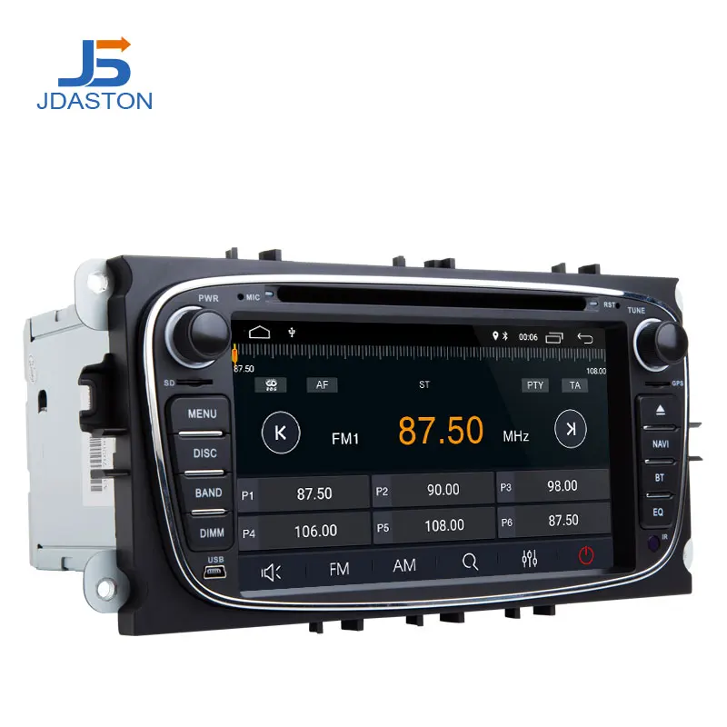 Best JDASTON Android 8.1 Car Multimedia Player For FORD Focus 2 S-MAX Mondeo C-MAX Galaxy Fiesta 2 Din Car Radio GPS Navigation DVD 3