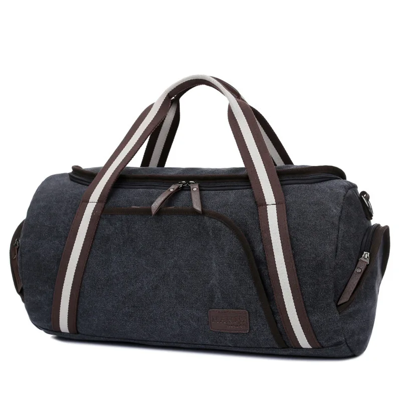 Mens Outdoor Sports Bag Canvas Fitness Gym Bag For Shoes Travel Duffle ...