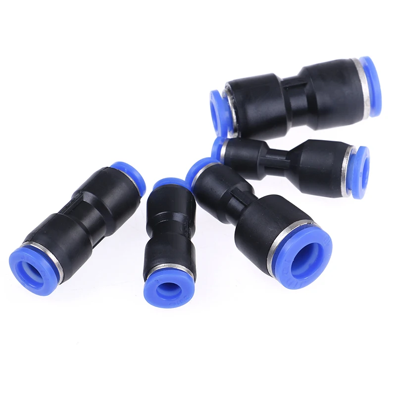 

5Pcs 4/6/8/10/12mm Pneumatic Reducer Pushin Fitting Straight Connector Air Tube