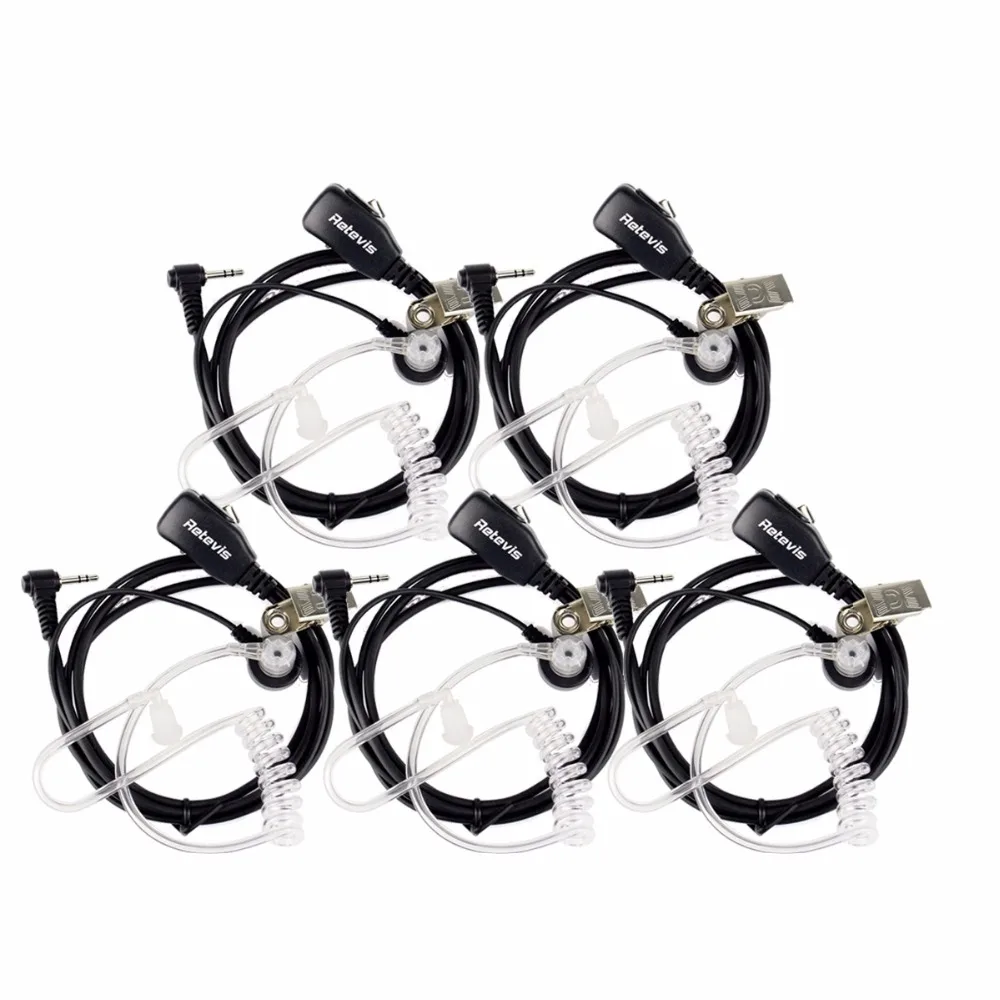 Koop 5 stks Retevis T 001 Headset 1 Pin Inera PTT MIC Ruisonderdrukking Covert Air Akoestische Buis Voor Motorola T6200C t5800 C9027