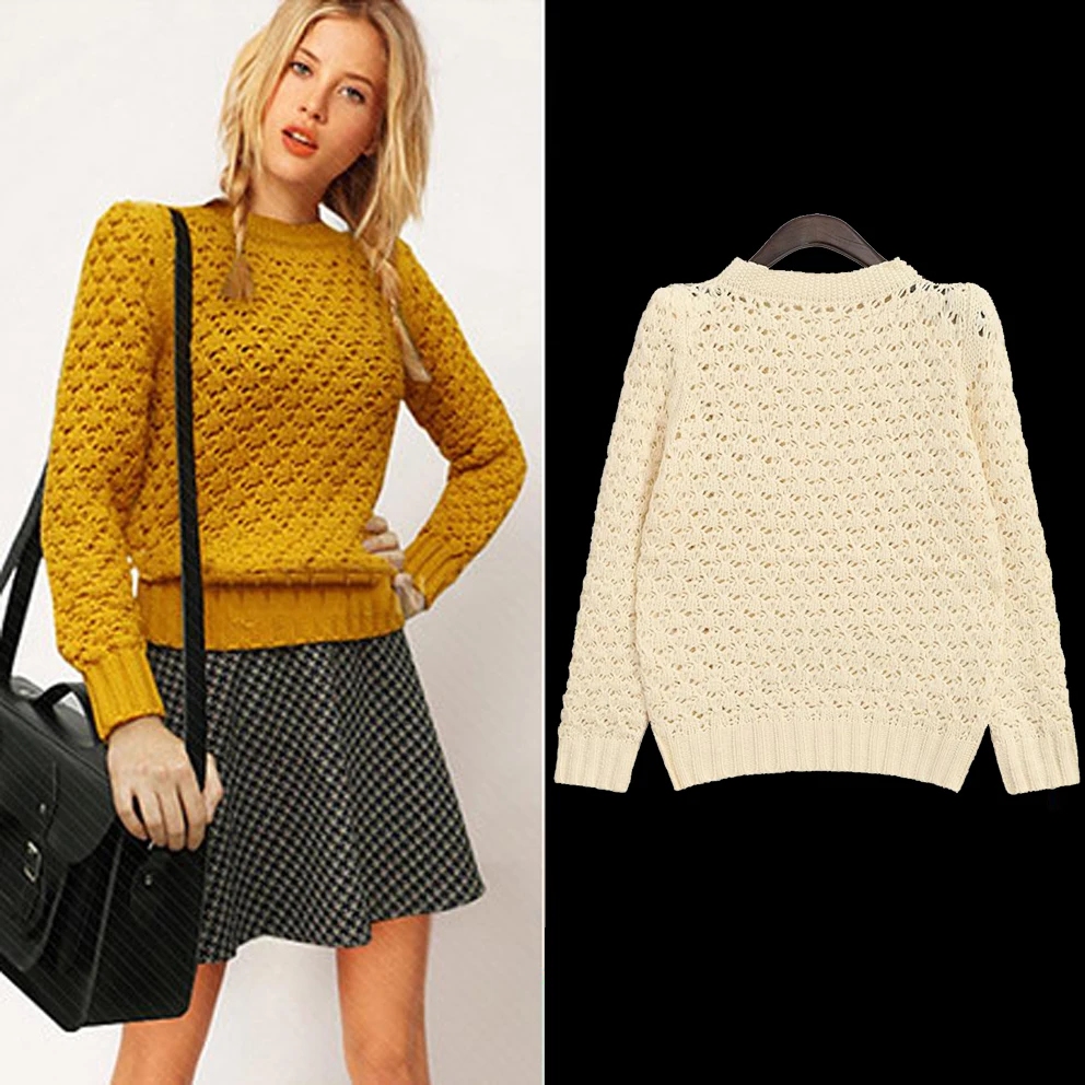 Spring 2016 Fashion Womens Jumpers Solid Normic Pineapple Brand